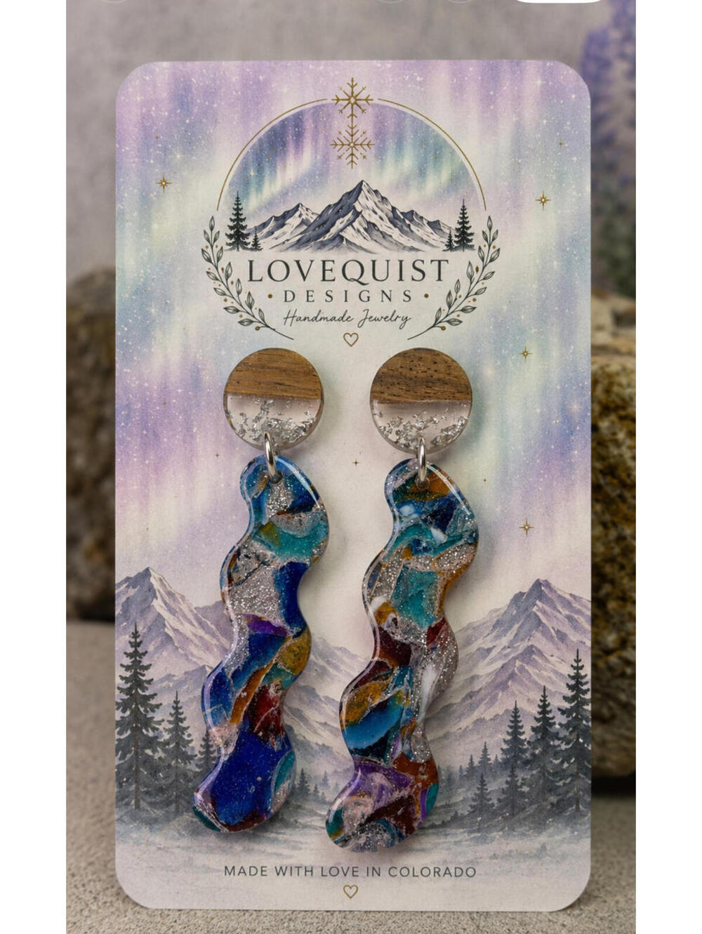 Älvflod | Aurora Mosaic Statement Earrings